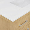 Custom image for Rift Oak with Brushed Nickel Trim / White Cultured Marble / No Mirror