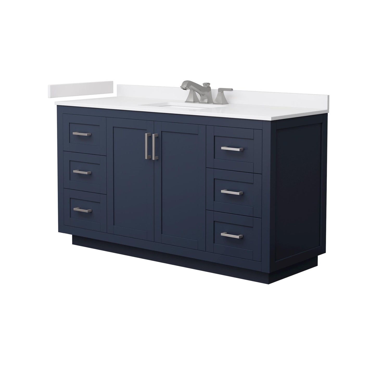 Miranda Bathroom Vanity with Countertop 60 inch Single Sink 3-hole Faucet Setup