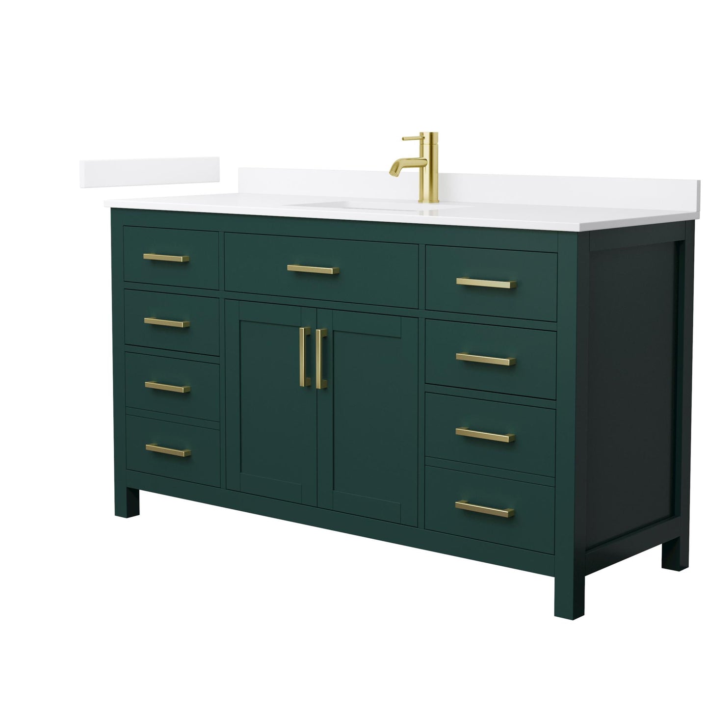Beckett Bathroom Vanity with Countertop 60 inch Single Sink Single hole Faucet Setup
