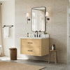 Custom image for Scandinavian Oak with Matte Black Trim / Giotto Quartz / No Mirror