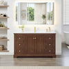 Custom image for Dark Walnut with Brushed Gold Trim / White Cultured Marble / No Mirror