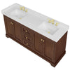 Custom image for Dark Walnut with Brushed Gold Trim / White Quartz / No Mirror
