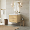 Custom image for Scandinavian Oak with Satin Bronze Trim / White Quartz / No Mirror