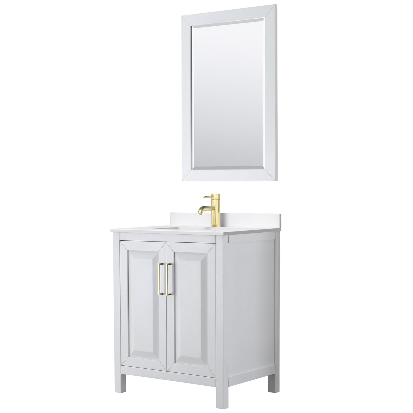 Daria Bathroom Vanity with Countertop 30 inch Single Sink Single hole Faucet Setup