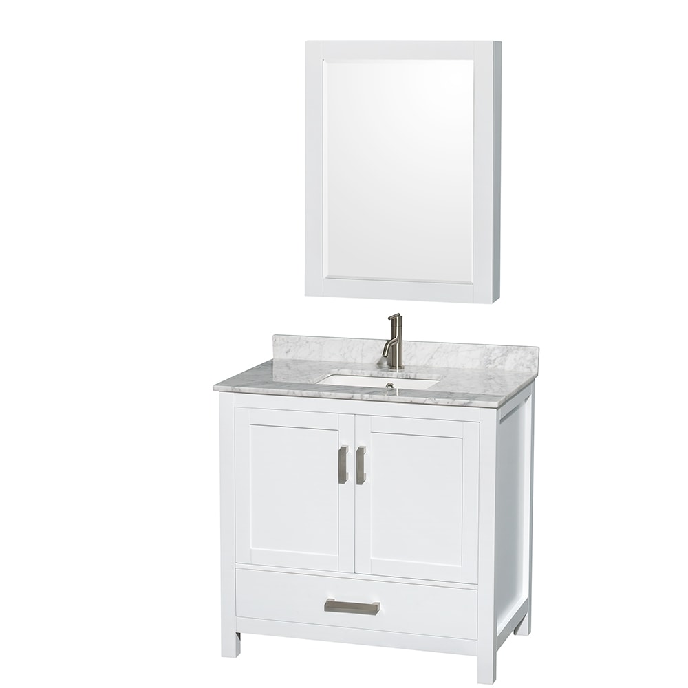 Sheffield Bathroom Vanity with Countertop 36 inch Single Sink Single hole Faucet Setup