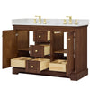 Custom image for Dark Walnut with Brushed Gold Trim / Carrara Cultured Marble / No Mirror