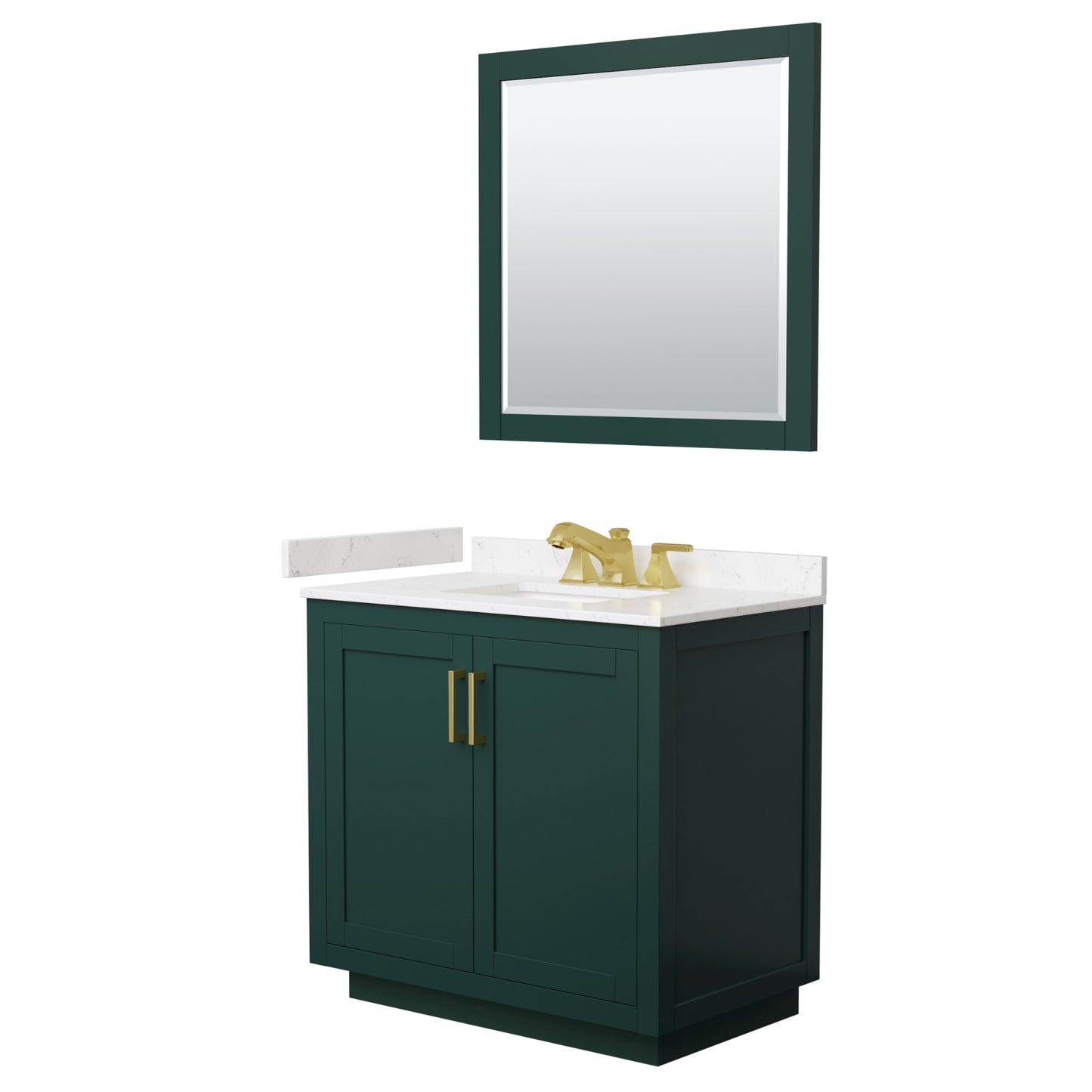 Miranda Bathroom Vanity with Countertop 36 inch Single Sink 3-hole Faucet Setup