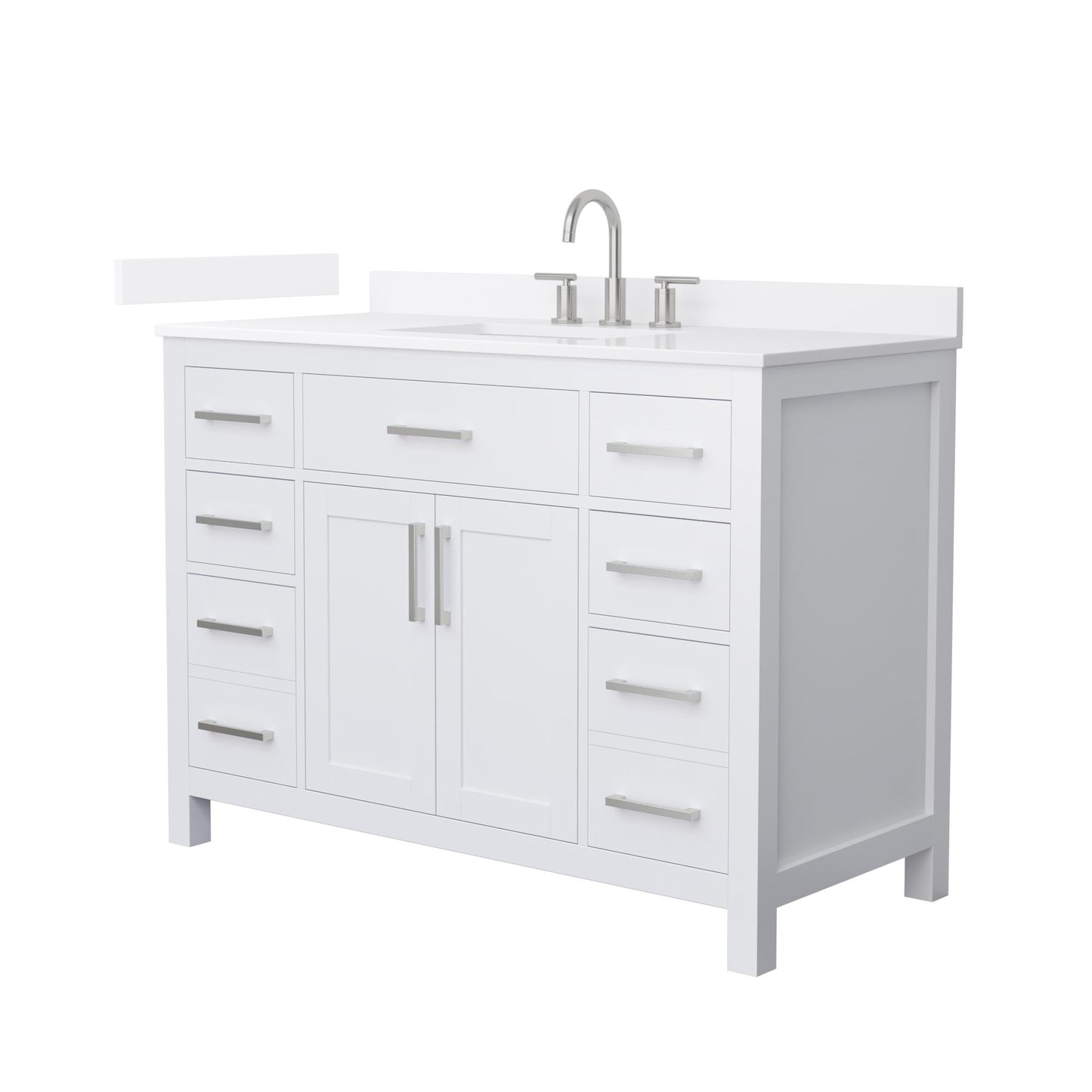 Beckett Bathroom Vanity with Countertop 48 inch Single Sink 3-hole Faucet Setup