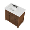 Custom image for Dark Walnut with Matte Black Trim / Carrara Cultured Marble / No Mirror