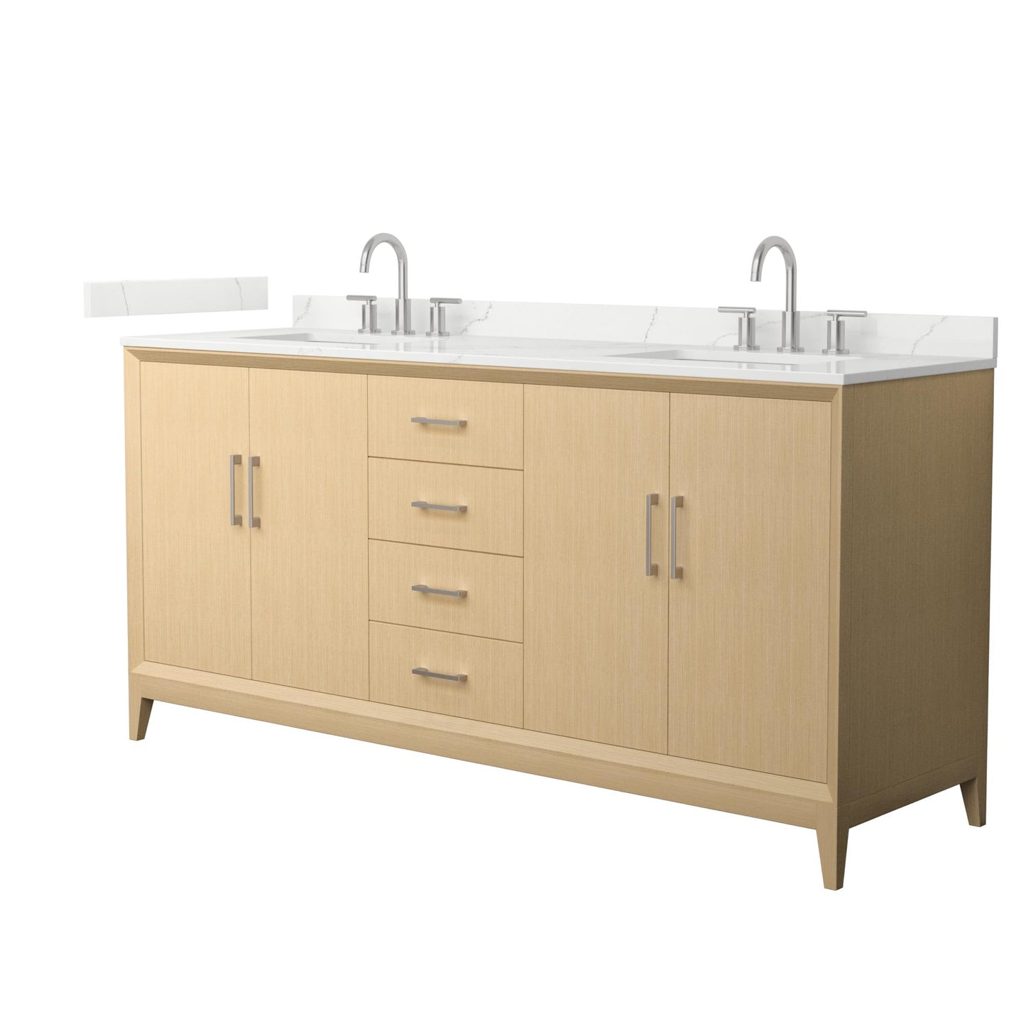 Janna Bathroom Vanity with Countertop 72 inch Double Sink 3-hole Faucet Setup