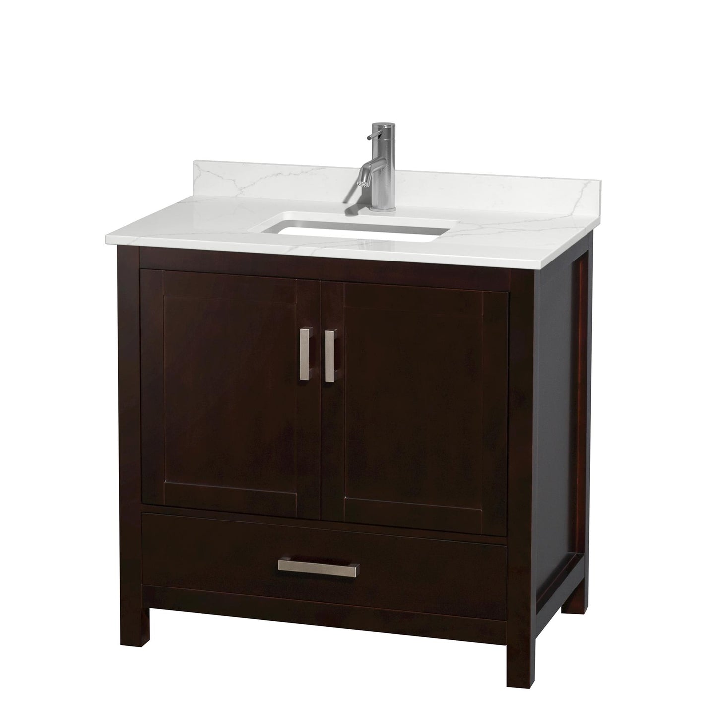 Sheffield Bathroom Vanity with Countertop 36 inch Single Sink Single hole Faucet Setup