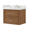 Custom image for Toasted Walnut with Brushed Nickel Trim / White Quartz / No Mirror