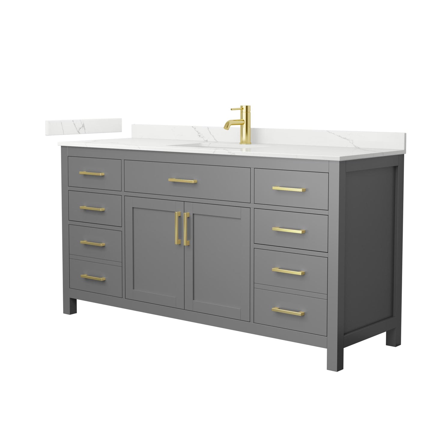 Beckett Bathroom Vanity with Countertop 66 inch Single Sink Single hole Faucet Setup