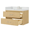 Custom image for Scandinavian Oak with Brushed Nickel Trim / Giotto Quartz / No Mirror