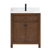 Custom image for Dark Walnut with Matte Black Trim / White Cultured Marble / No Mirror