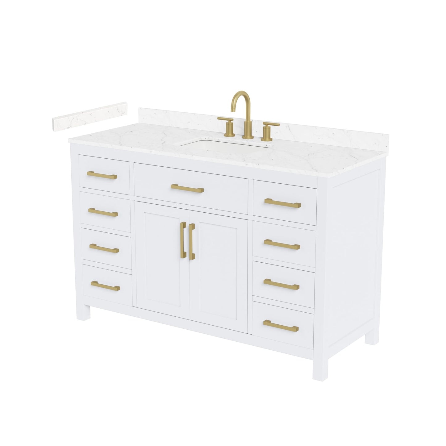 Beckett Bathroom Vanity with Countertop 54 inch Single Sink 3-hole Faucet Setup