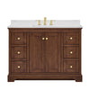 Custom image for Dark Walnut with Brushed Gold Trim / Carrara Cultured Marble / No Mirror