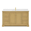 Custom image for Honey Oak with Brushed Gold Trim / Carrara Cultured Marble / No Mirror