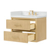 Custom image for Scandinavian Oak with Satin Bronze Trim / White Quartz / No Mirror