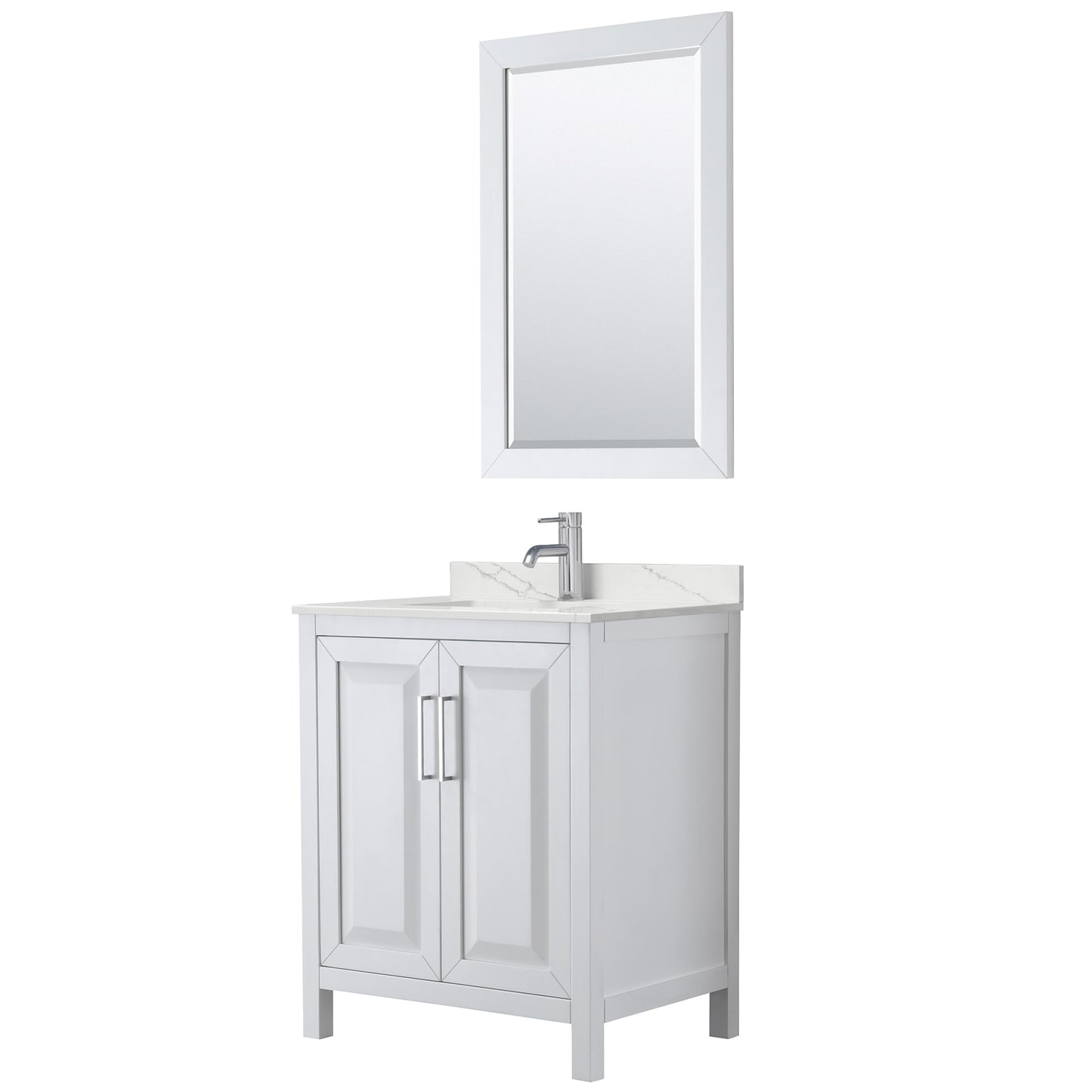 Daria Bathroom Vanity with Countertop 30 inch Single Sink Single hole Faucet Setup