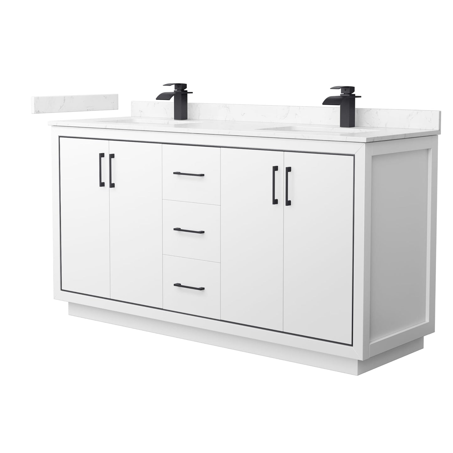 Icon Bathroom Vanity with Countertop 66 inch Double Sink Single hole Faucet Setup