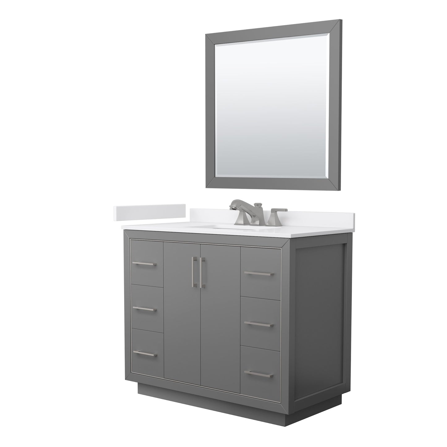 Icon Bathroom Vanity with Countertop 42 inch Single Sink 3-hole Faucet Setup