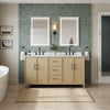 Custom image for White Oak with Matte Black Trim / Giotto Quartz / No Mirror