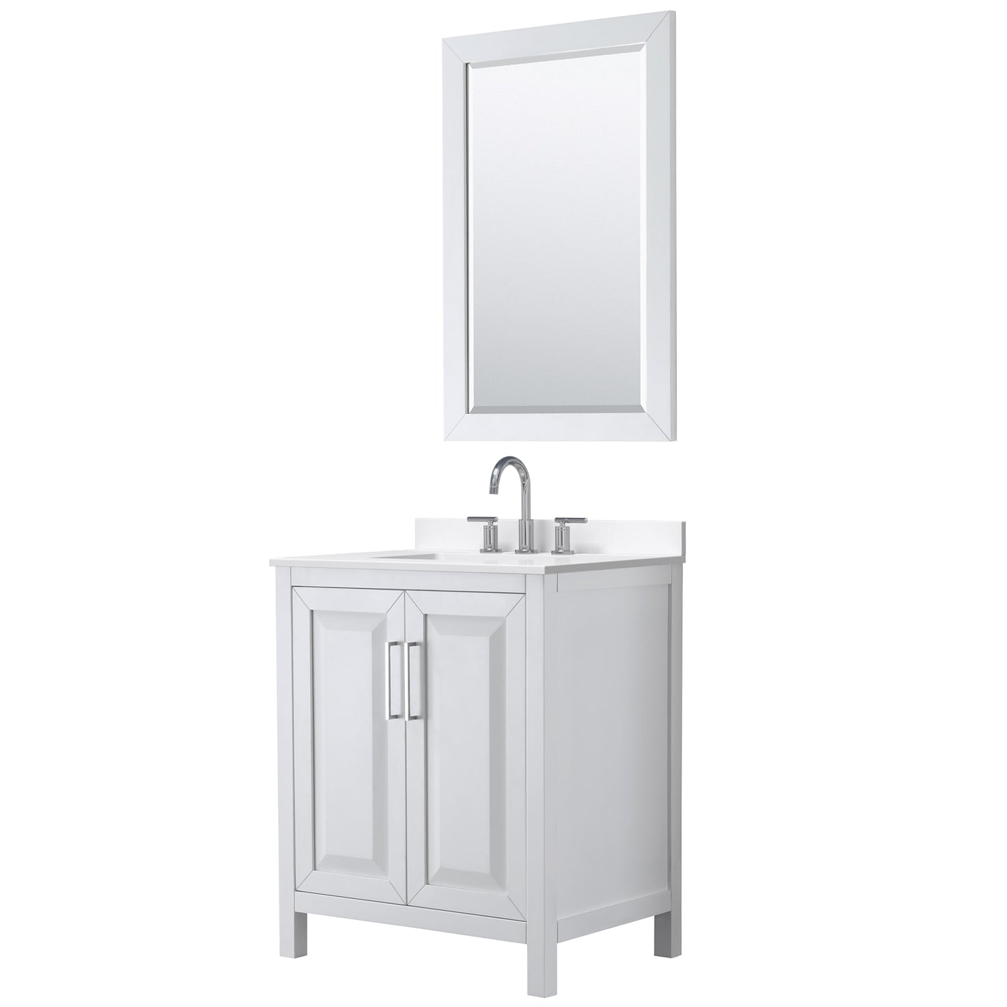 Daria Bathroom Vanity with Countertop 30 inch Single Sink 3-hole Faucet Setup
