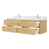 Custom image for Scandinavian Oak with Brushed Nickel Trim / White Quartz / No Mirror