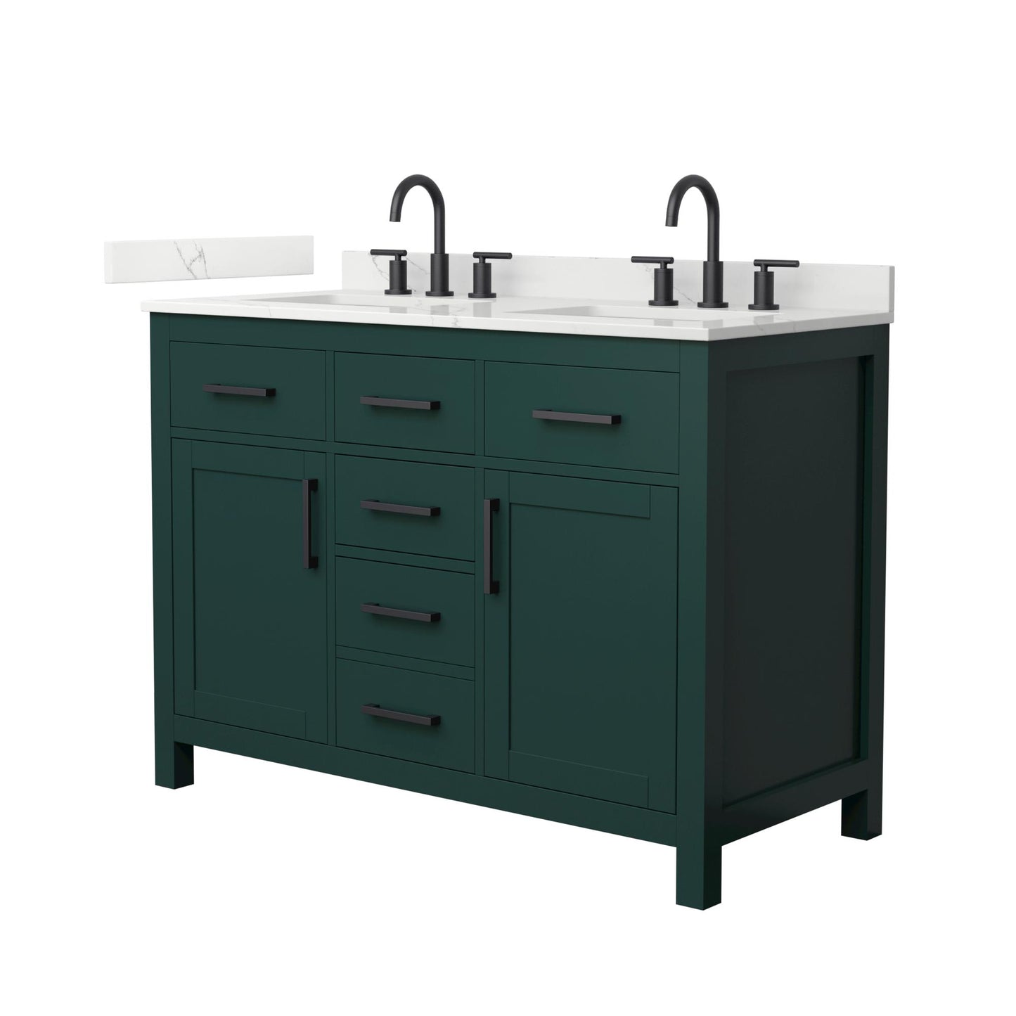 Beckett Bathroom Vanity with Countertop 48 inch Double Sink 3-hole Faucet Setup