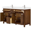 Custom image for Dark Walnut with Brushed Nickel Trim / White Cultured Marble / No Mirror
