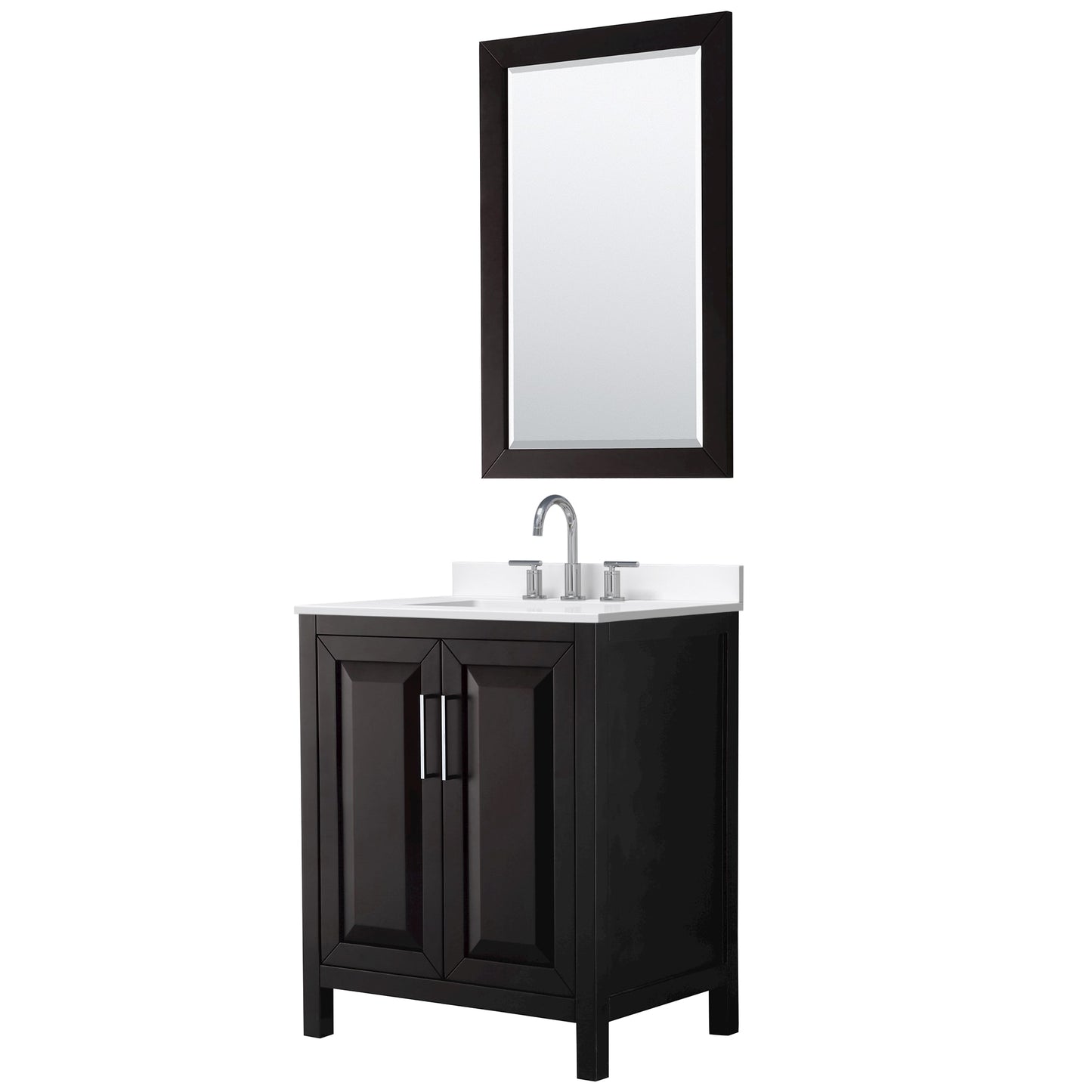 Daria Bathroom Vanity with Countertop 30 inch Single Sink 3-hole Faucet Setup