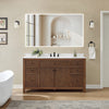 Custom image for Dark Walnut with Matte Black Trim / Carrara Cultured Marble / No Mirror