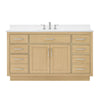 Custom image for Rift Oak with Brushed Nickel Trim / White Cultured Marble / No Mirror