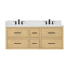 Custom image for Scandinavian Oak with Matte Black Trim / White Quartz / No Mirror