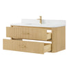 Custom image for Scandinavian Oak with Satin Bronze Trim / White Quartz / No Mirror