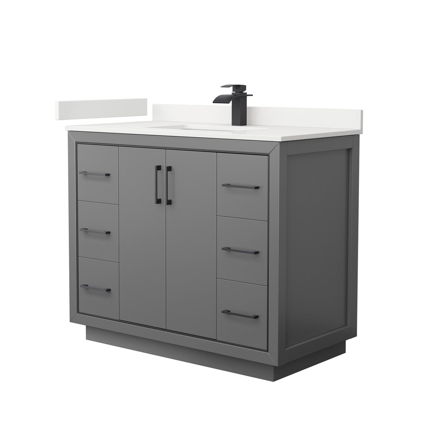 Icon Bathroom Vanity with Countertop 42 inch Single Sink Single hole Faucet Setup