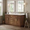 Custom image for Dark Oak with Brushed Gold Trim / Carrara Cultured Marble / No Mirror