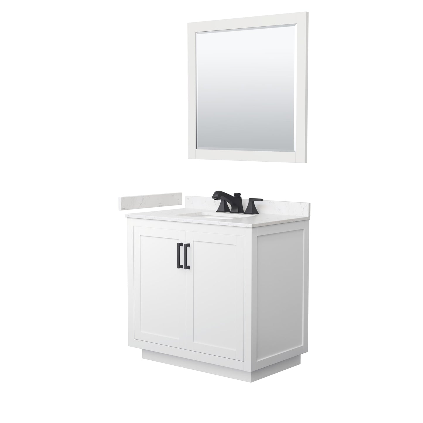 Miranda Bathroom Vanity with Countertop 36 inch Single Sink 3-hole Faucet Setup