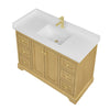 Custom image for Honey Oak with Brushed Gold Trim / White Quartz / No Mirror