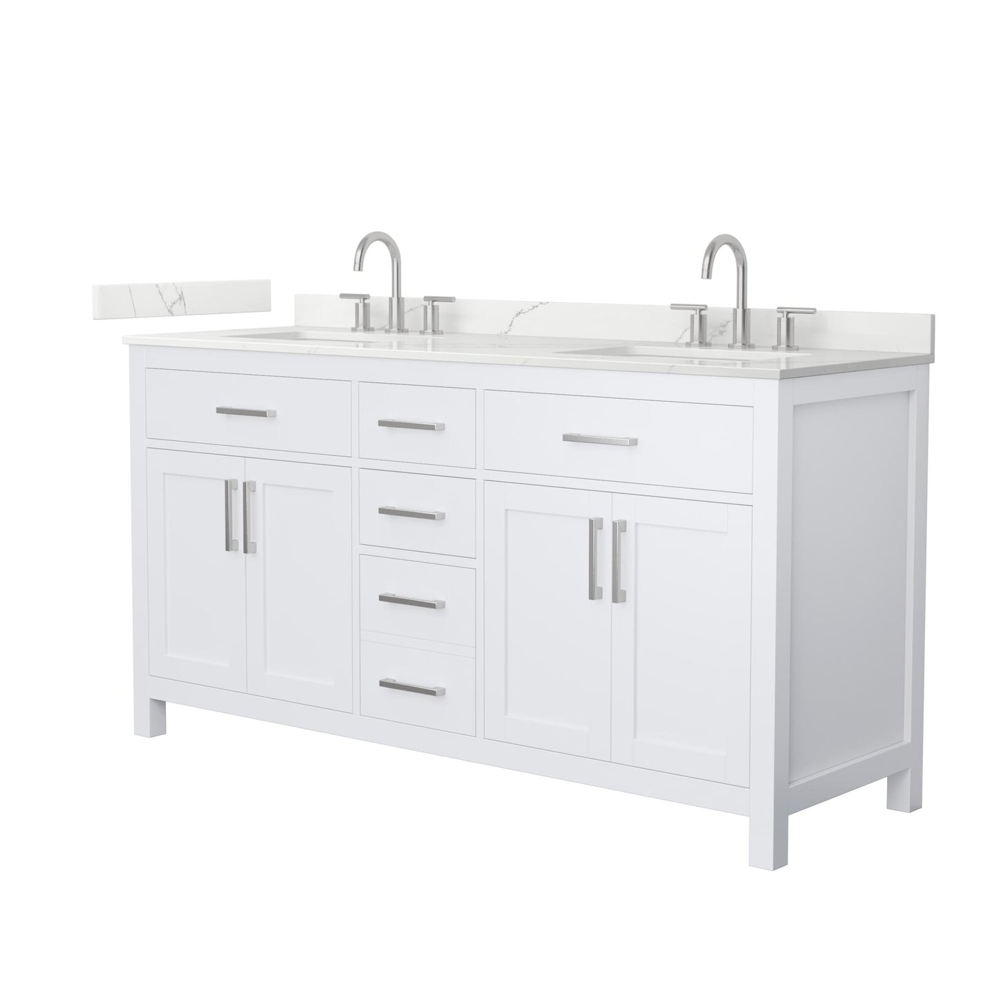 Beckett Bathroom Vanity with Countertop 66 inch Double Sink 3-hole Faucet Setup