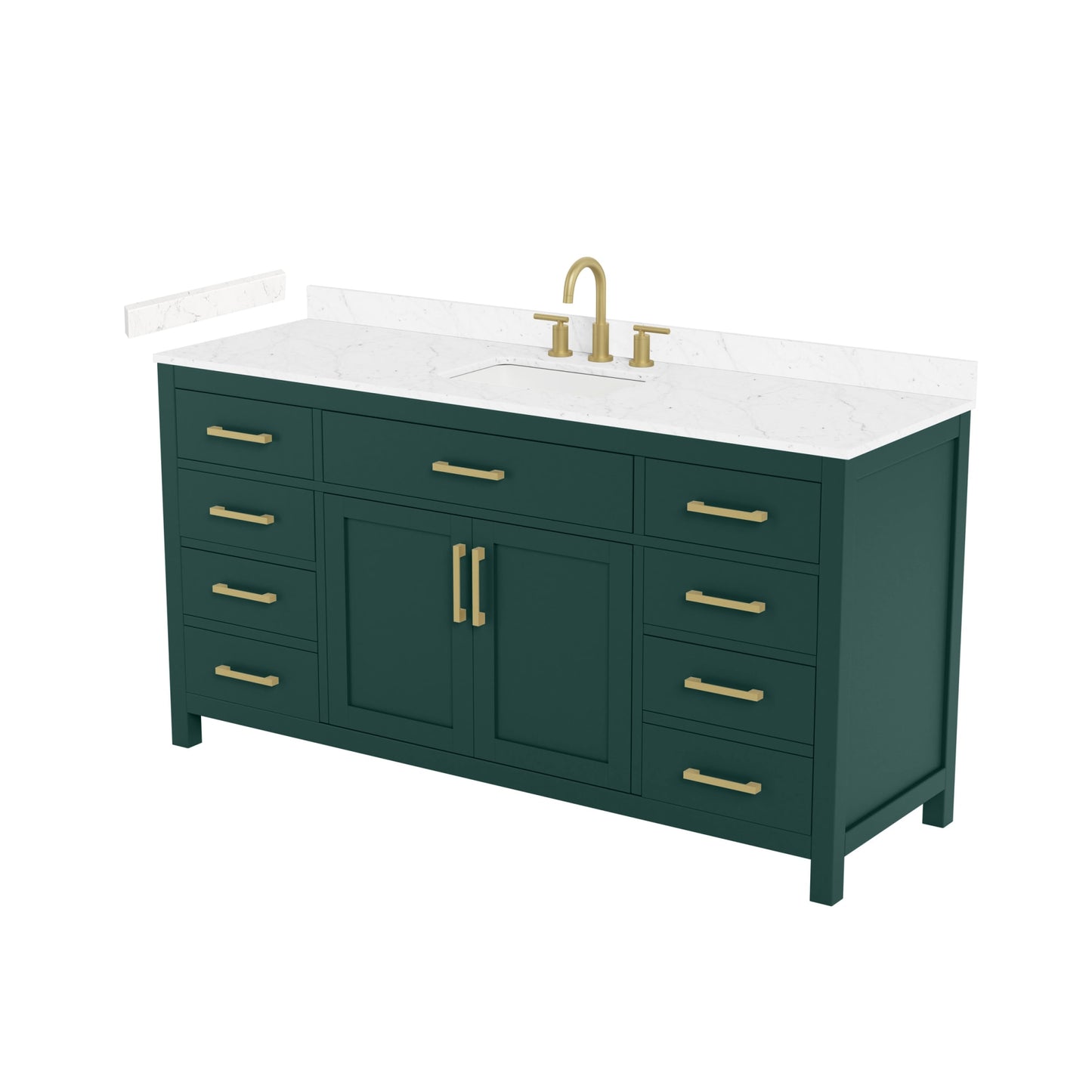 Beckett Bathroom Vanity with Countertop 66 inch Single Sink 3-hole Faucet Setup