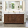 Custom image for Dark Walnut with Polished Chrome Trim / Carrara Cultured Marble / No Mirror