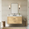 Custom image for Scandinavian Oak with Matte Black Trim / White Quartz / No Mirror