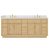Custom image for Rift Oak with Brushed Gold Trim / Giotto Quartz / No Mirror