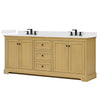 Custom image for Honey Oak with Matte Black Trim / White Cultured Marble / No Mirror