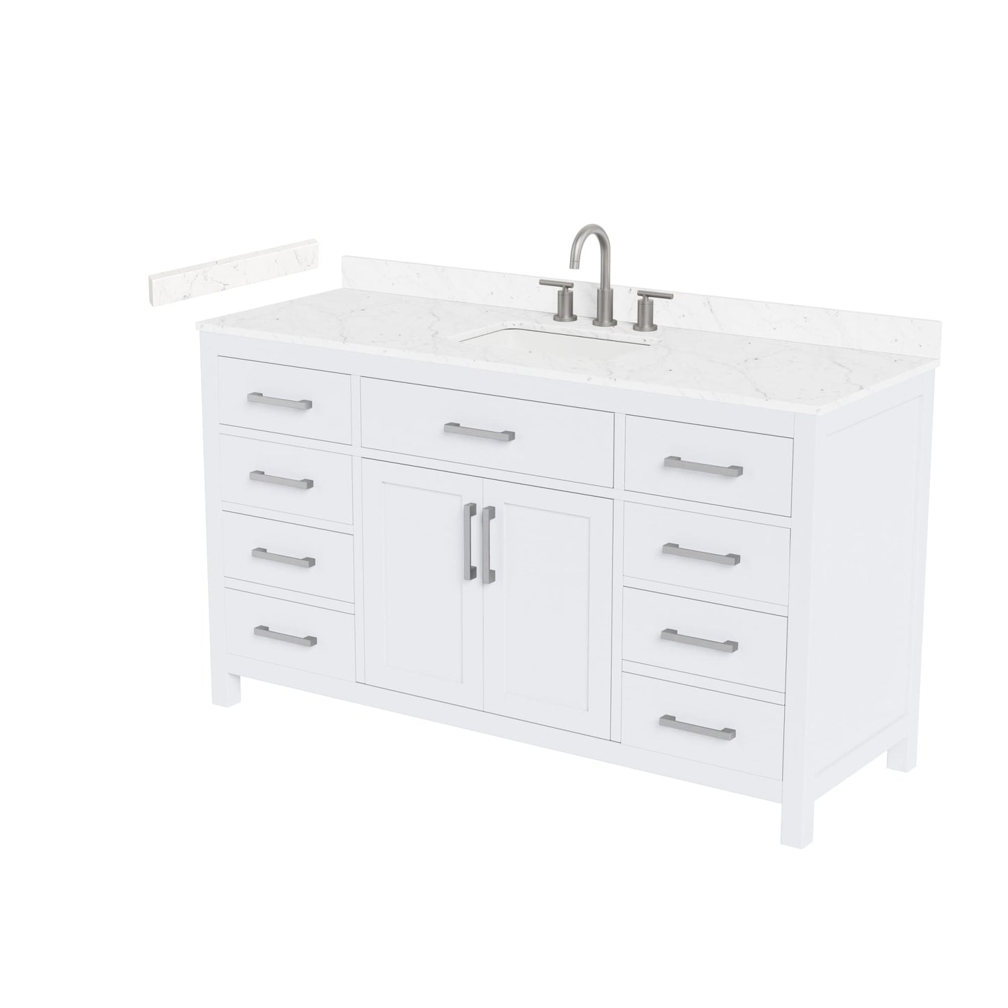 Beckett Bathroom Vanity with Countertop 60 inch Single Sink 3-hole Faucet Setup