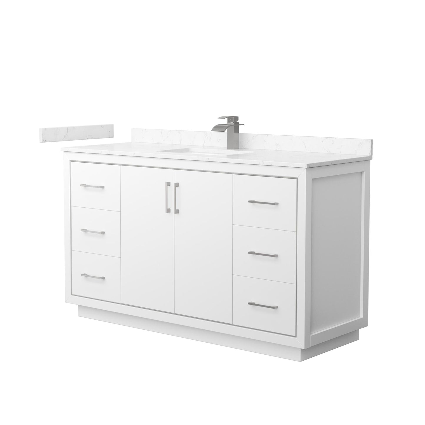 Icon Bathroom Vanity with Countertop 60 inch Single Sink Single hole Faucet Setup