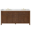 Custom image for Dark Walnut with Brushed Gold Trim / Carrara Cultured Marble / No Mirror