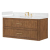 Custom image for Toasted Walnut with Satin Bronze Trim / White Quartz / No Mirror